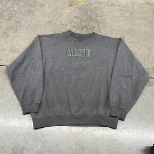 vintage michigan state university spartans collegiate grey crewneck size xl